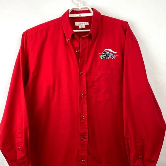 Train Shirt Embroidered Design Size Large - Picture 1 of 6